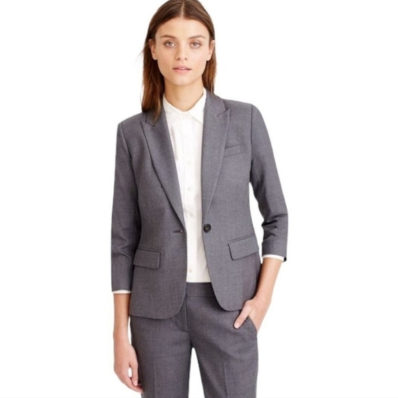 J. Crew Blazer Super 120s Gray 0 - Picture 1 of 9